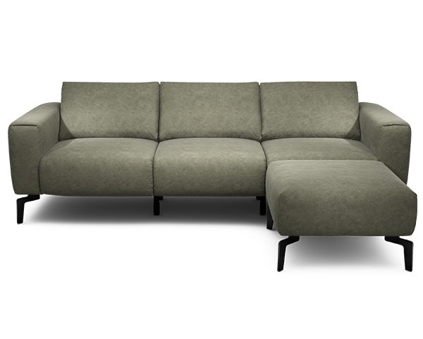 Sensoo 3-Sitzer Sofa mit Hocker Sambia Carbon