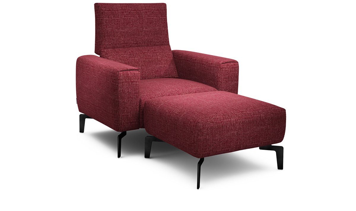 Sensoo Cosy1 fauteuil met poef Rivoli passierood