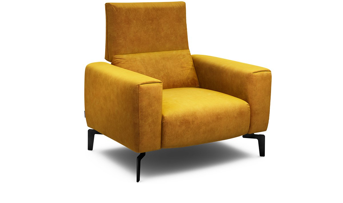 Sensoo Cosy1 Armchair with Stool Diva gold yellow