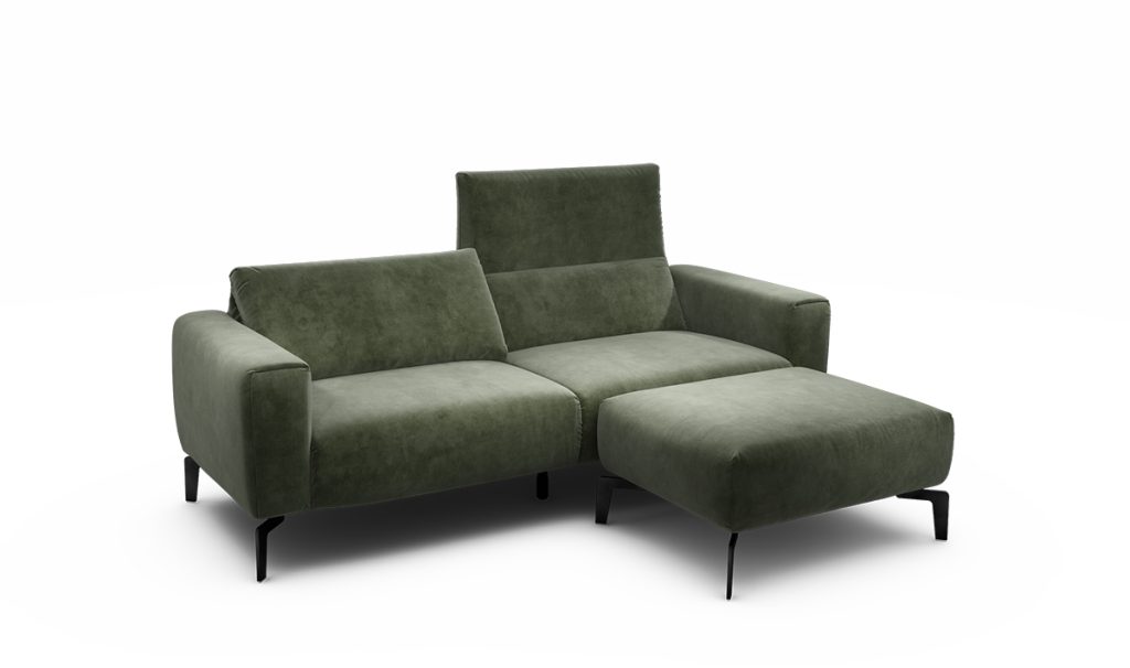 Sensoo Cosy1 2,5-Sitzer Sofa mit HockerDiva forest grün