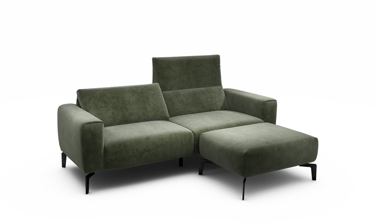 Sensoo Cosy1 2,5 seater Sofa with StoolDiva forest green