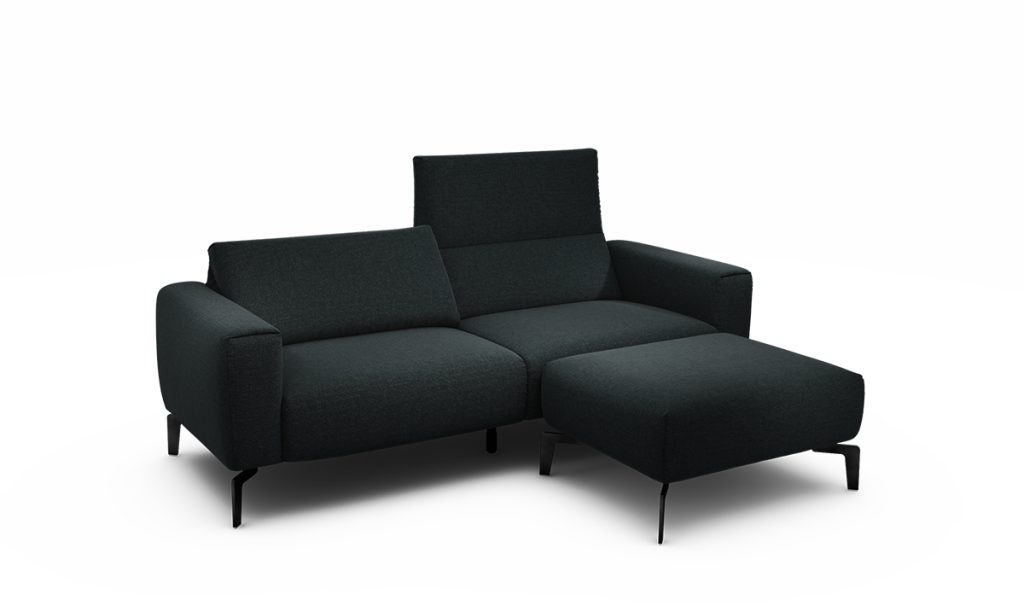 Sensoo Cosy1 2,5-Sitzer Sofa mit Hocker Rivano anthracite dunkel grau