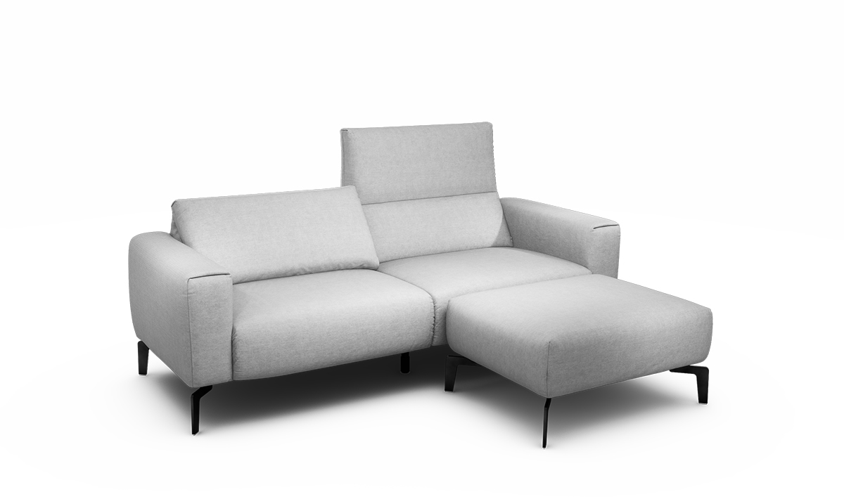 Sensoo Cosy1 2.5 seater Sofa with StoolRivano pearl light grey