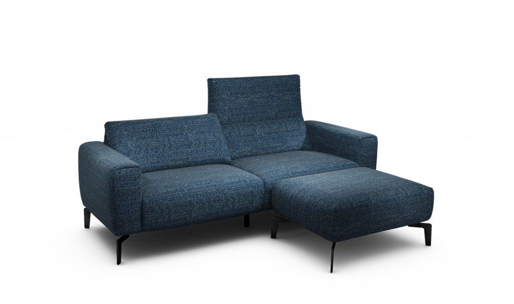 Sensoo Cosy1 2,5-Sitzer Sofa mit HockerRivoli marine dunkel blau