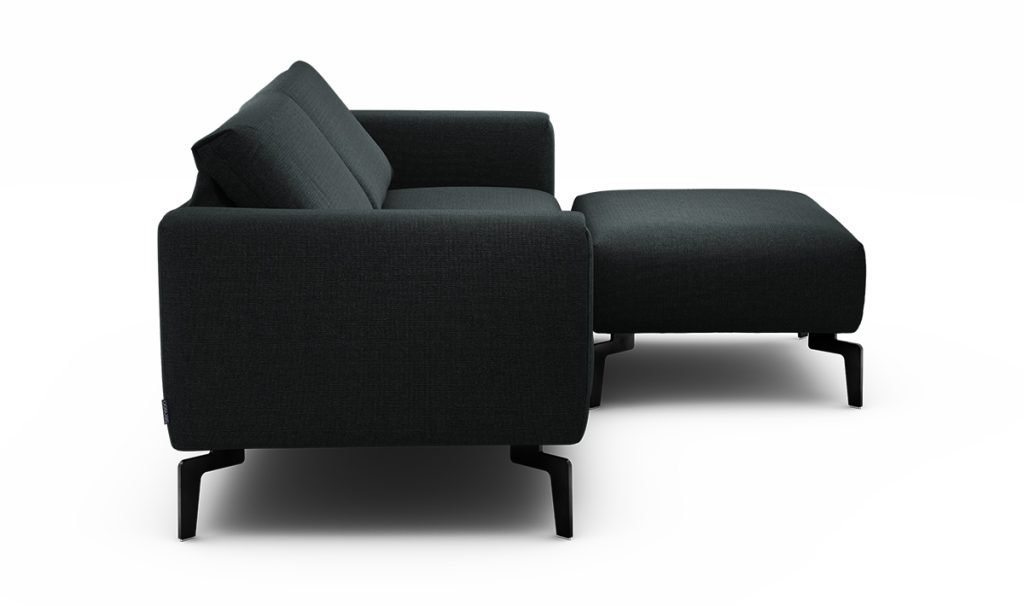Sensoo Cosy1 2,5-Sitzer Sofa mit Hocker Rivano anthracite dunkel grau