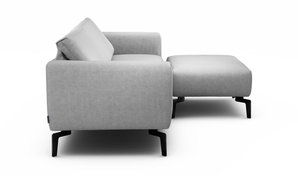 Sensoo Cosy1 2,5-Sitzer Sofa mit HockerRivano perle hell grau