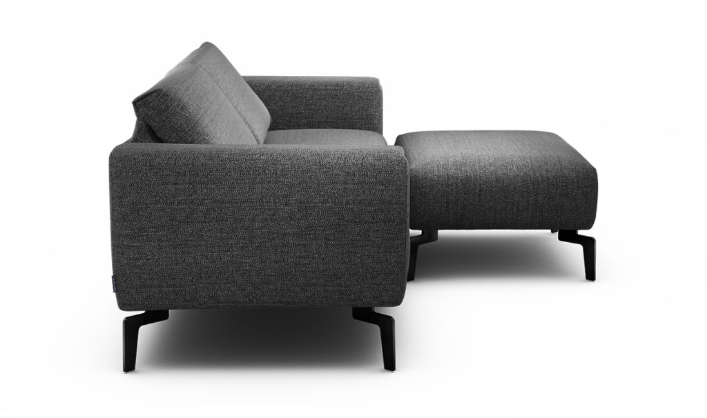 Sensoo Cosy1 2,5-Sitzer Sofa mit Hocker Rivoli anthracite dunkel grau