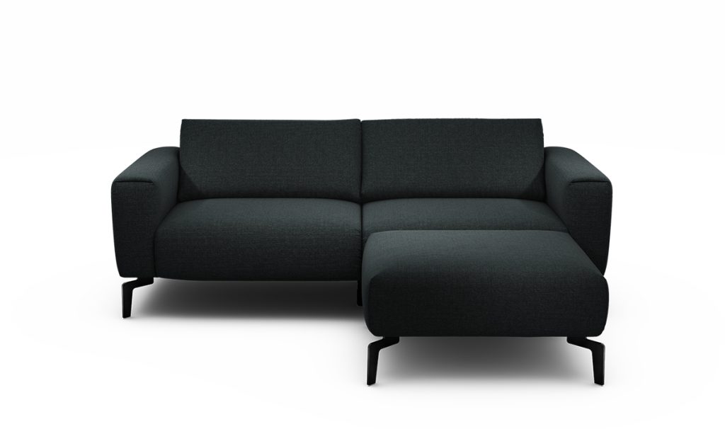 Sensoo Cosy1 2,5-Sitzer Sofa mit HockerRivano anthracite dunkel grau