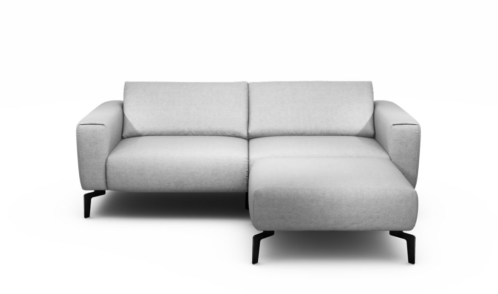 Sensoo Cosy1 2,5-Sitzer Sofa mit HockerRivano perle hell grau