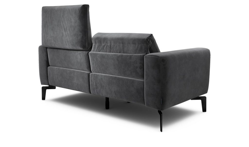 Sensoo Cosy1 2-Sitzer Sofa mit Hocker Diva anthracite dunkel grau