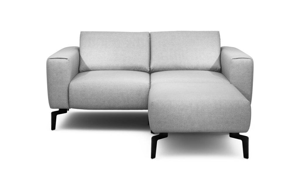 Sensoo Cosy1 2-Sitzer Sofa mit Hocker Rivano perle hell grau
