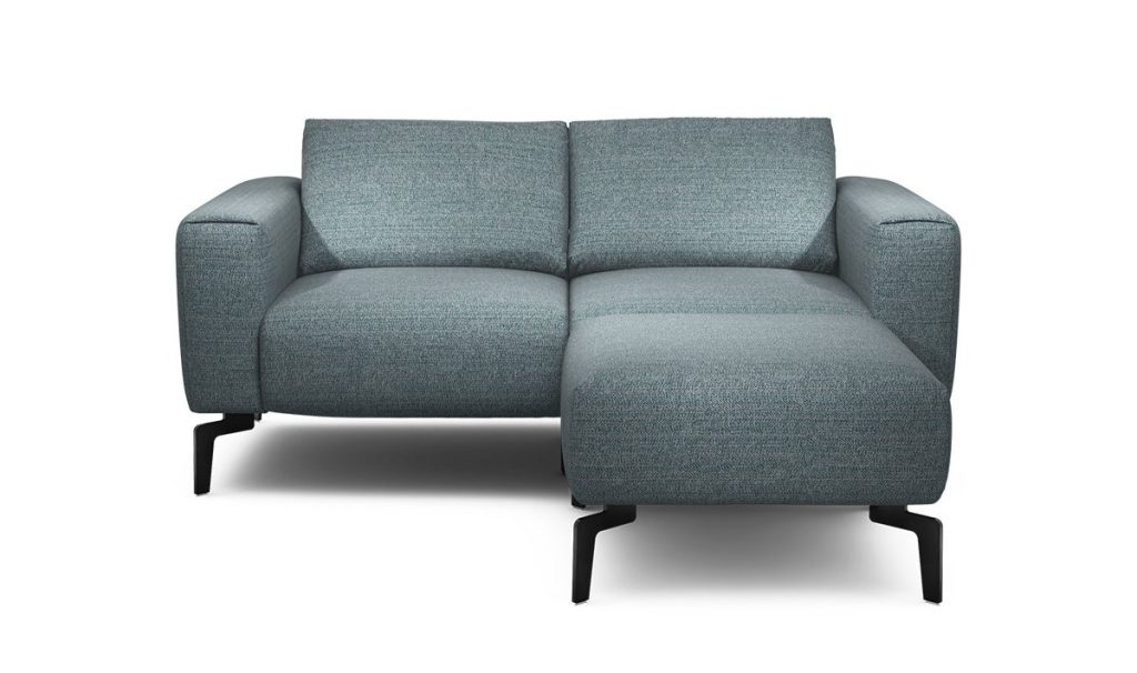 Sensoo Cosy1 2-Sitzer Sofa mit Hocker Rivoli denim hell blau