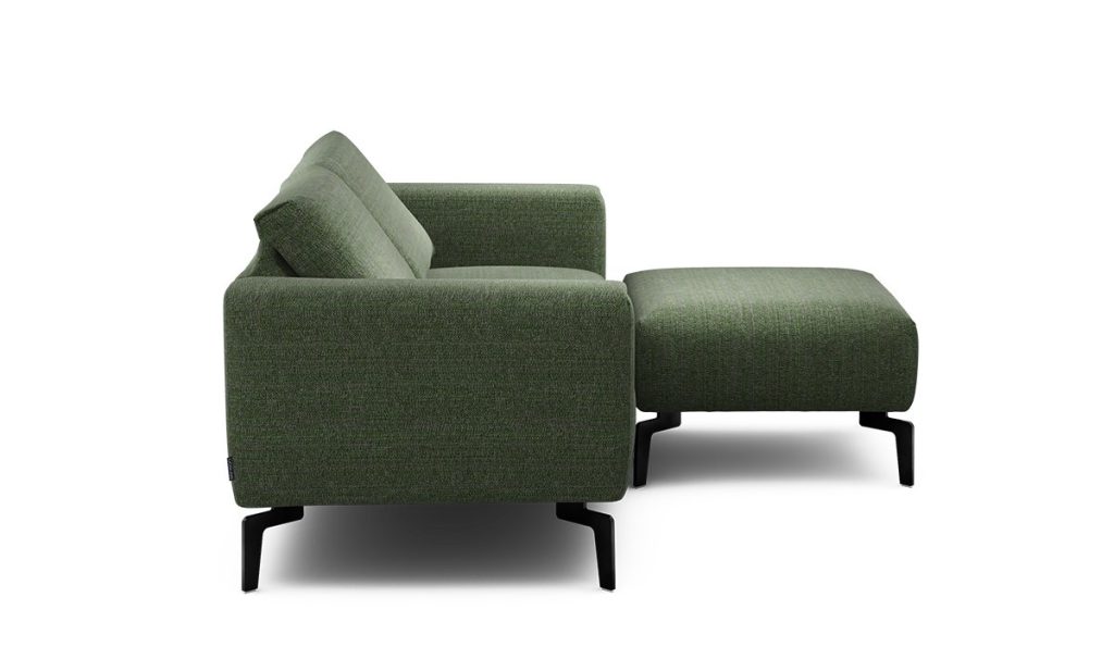 Sensoo Cosy1 2-Sitzer Sofa mit Hocker Rivoli forest gruen