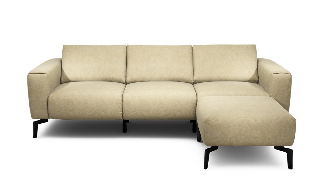 Sensoo Cosy1 3-Sitzer Sofa mit Hocker Sambia naturel beige
