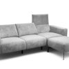 Sensoo Cosy1 3-Sitzer Sofa mit Hocker Diva perle hell grau