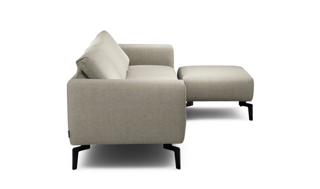 Sensoo Cosy1 3-Sitzer Sofa mit Hocker Rivano naturel beige